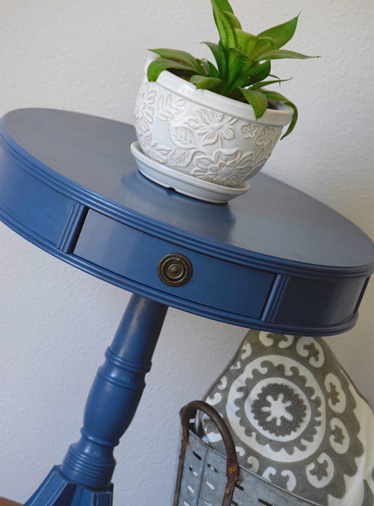 blue painted table