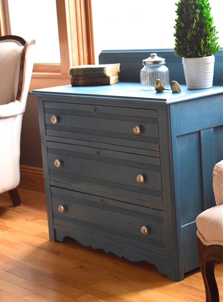 Blue painted dresser