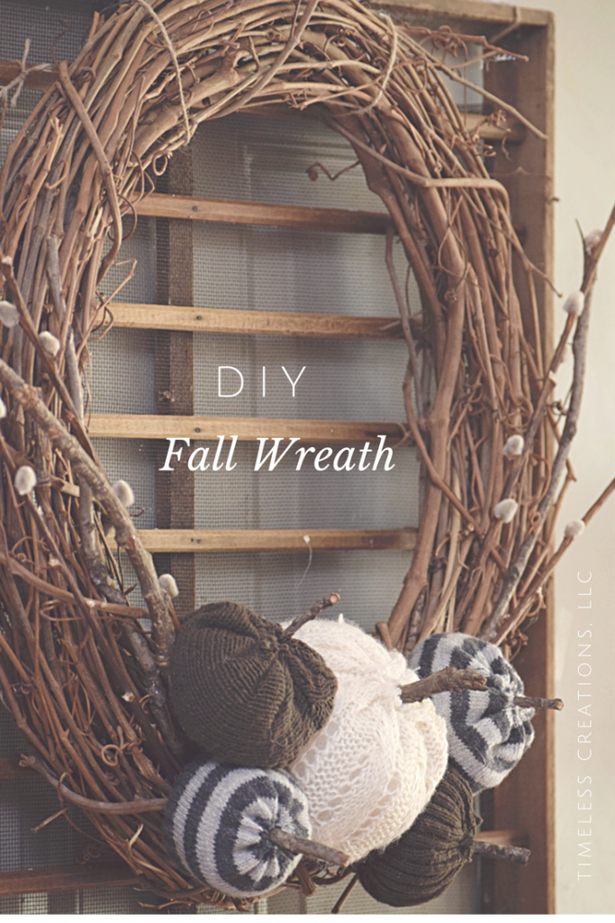 DIY Sweater Pumpkin Fall Wreath | Timeless Creations, LLC