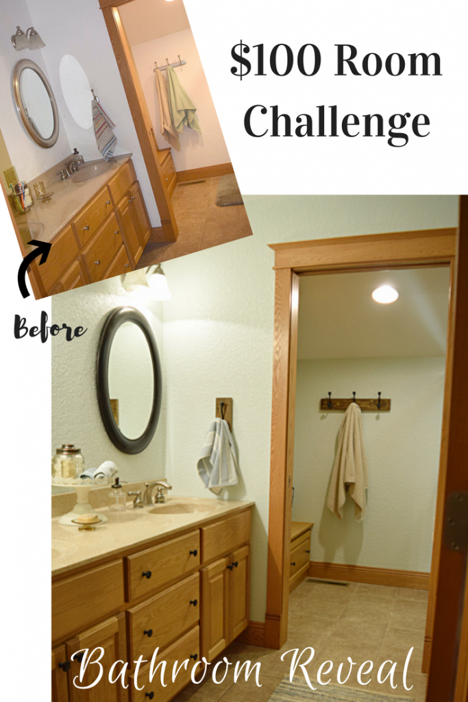 Bathroom Makeover Reveal: $100 Room Challenge - Timeless Creations, LLC