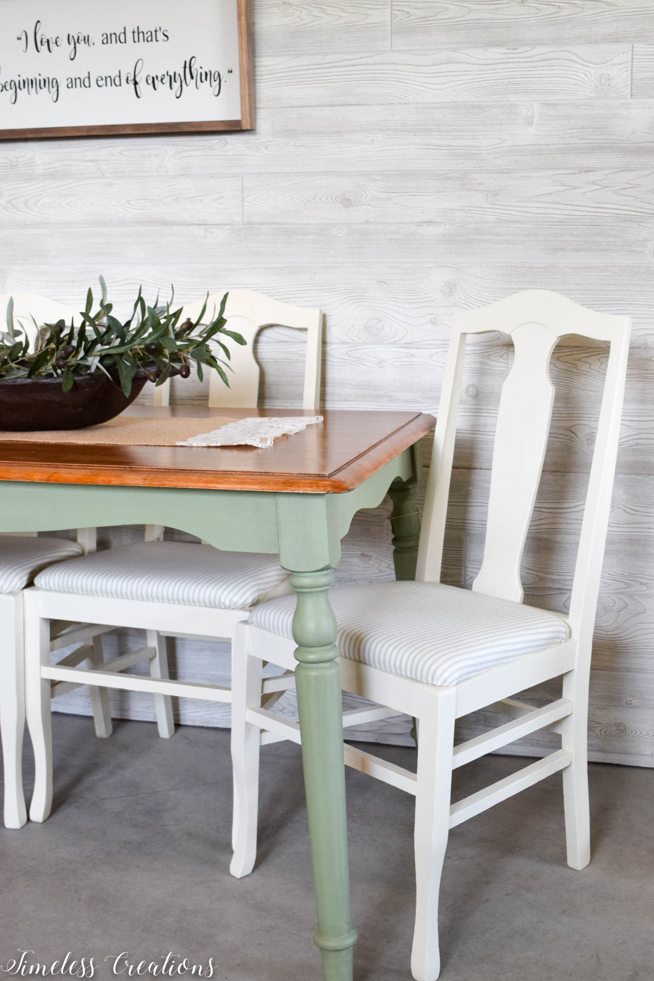 Going Green! A Farmhouse Dining Set Timeless Creations