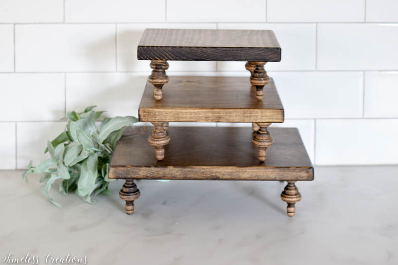 Wood Pedestal Stand, Farmhouse Wood Riser, Display Stool for