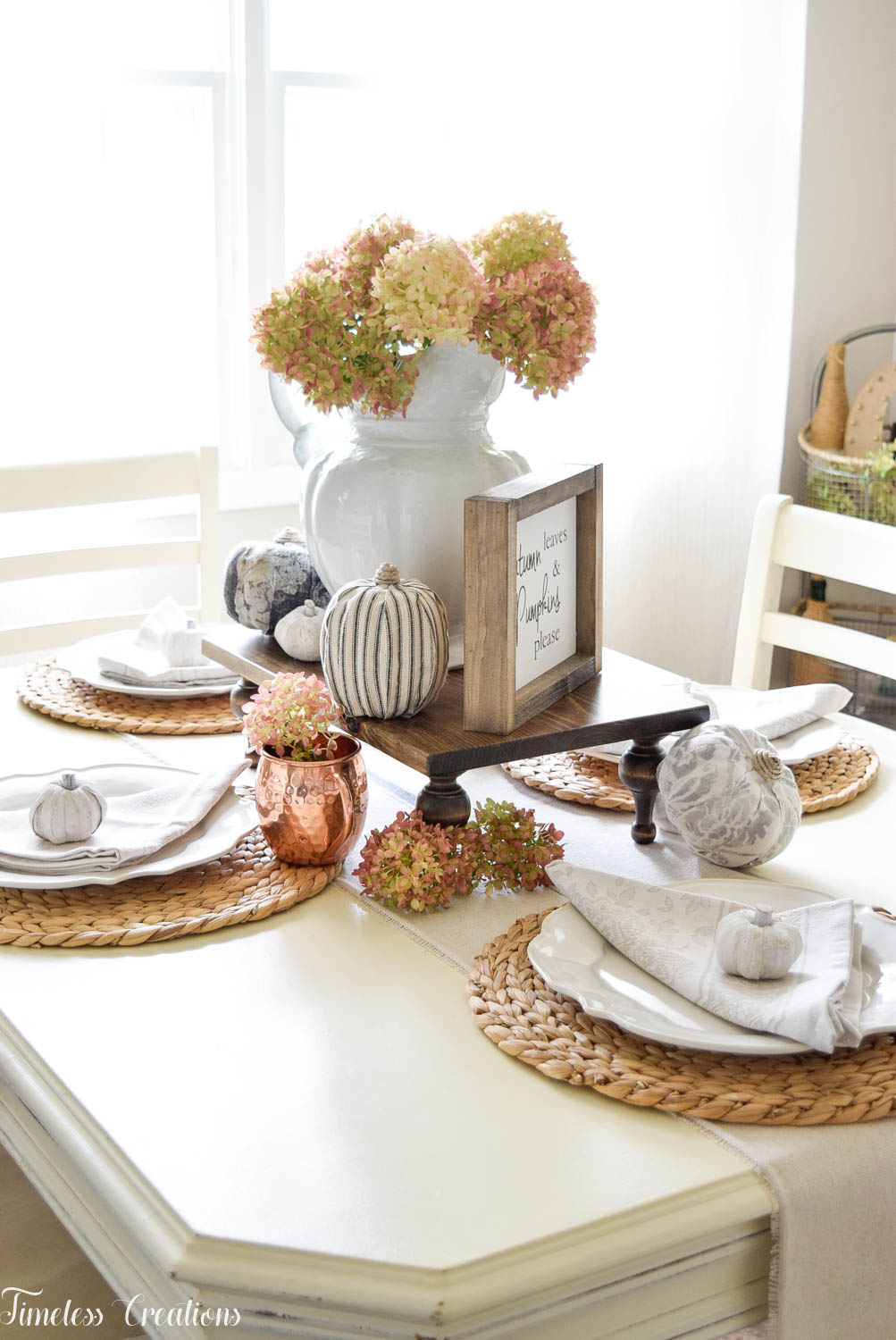 A Fall Hydrangea Tablescape - Timeless Creations